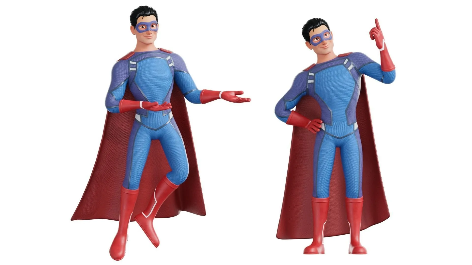 Cartoon Superhero Man render 4